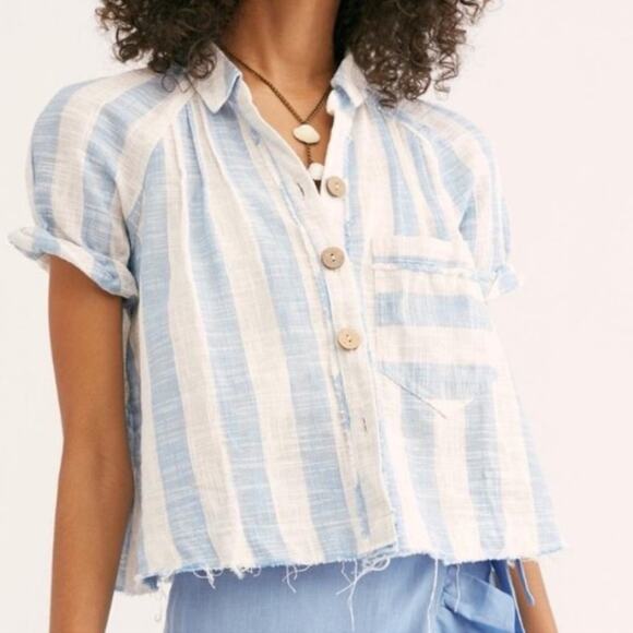 Tops - NWT free people away at sea blue skies size S